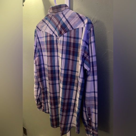 COPY - Vintage Wrangler Western Pearl snap x long tail plaid rodeo shirt 16.5-3… - Picture 9 of 9